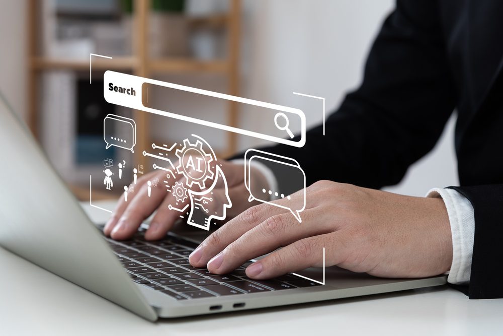 Chatbot,With,Ai,(artificial,Intelligence),,Search,Engine,,Businessman,Using,Laptop