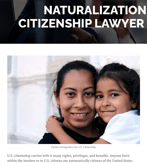 Example of how law firms can use captions to improve user experience on their websites.