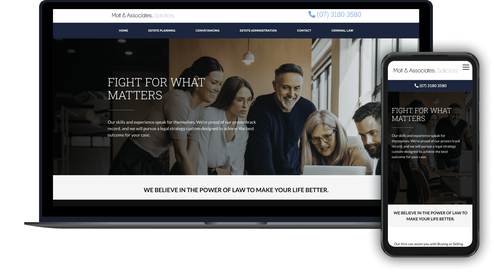 Law firm website for Moth and Associates solicitors in Cleveland QLD