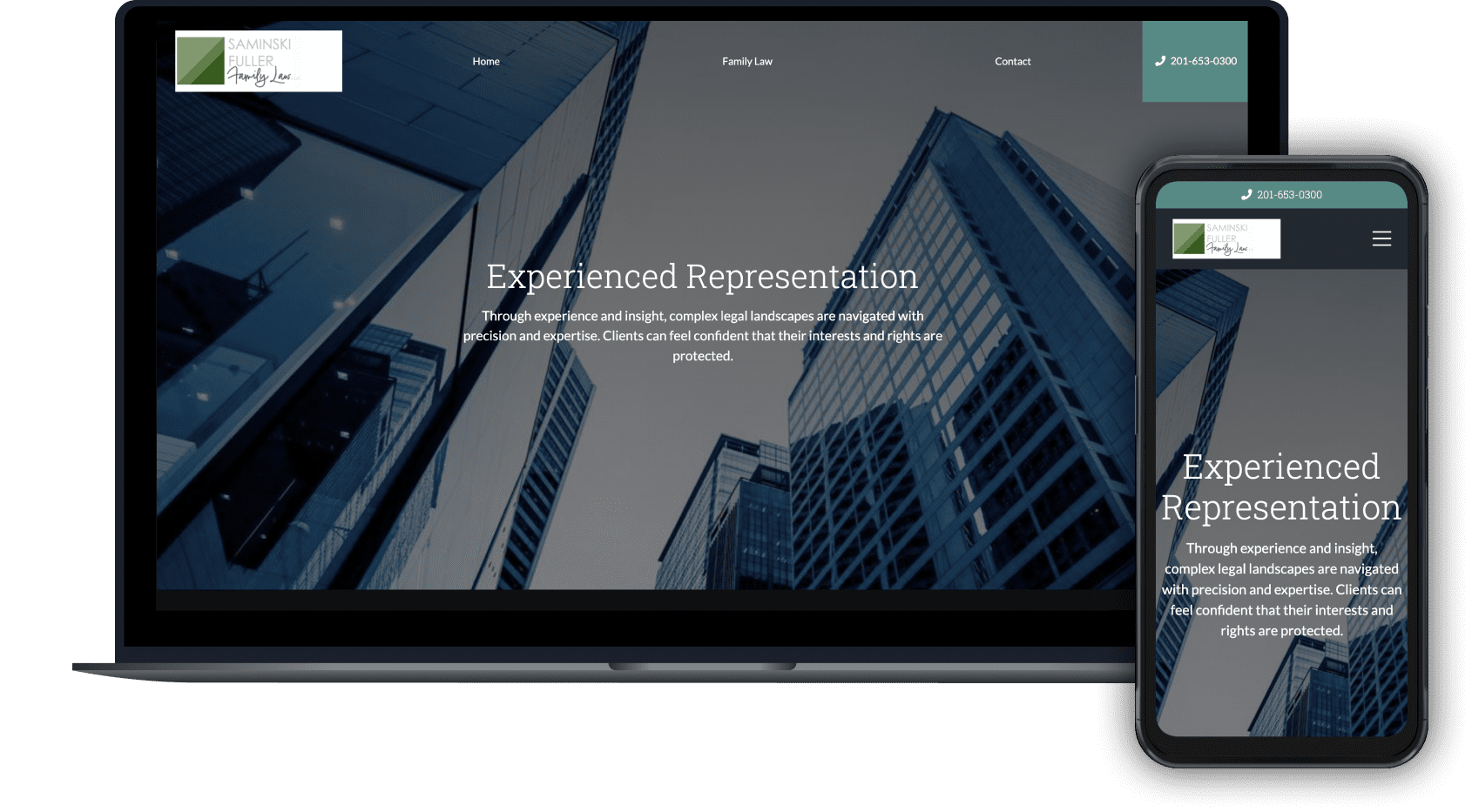 Law firm website for Saminsku Fuller Family Law in Summit and New York